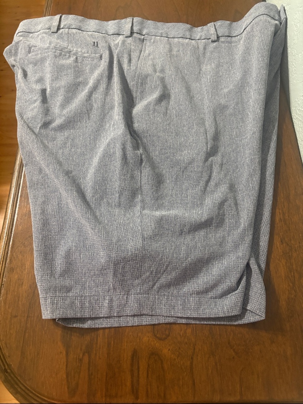 Light Heather Gray Textured Men's Golf Shorts